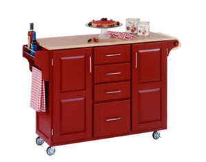 Home Styles Kitchen Cart in Red