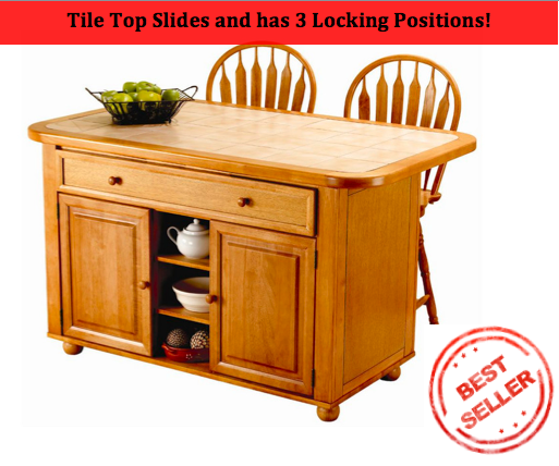 Sunset Trading Tile Top Kitchen Island - FREE Inside Delivery! image