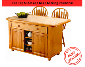 Sunset Trading Tile Top Kitchen Island