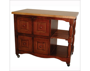 Sunset Trading 4 Drawer Kitchen Cart