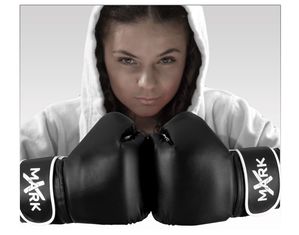 X Mark Fitness Black & White Boxing Gloves (Medium)