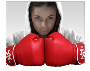 X Mark Fitness Red & White Boxing Gloves (Medium)