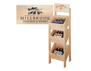 Wine Cellar Innovations Country Pine Triple Bin Display Wine Rack