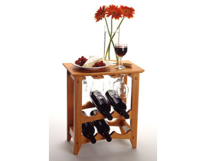 Winsome 6 Bottle Wine Rack Holds with Glass Rack