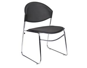 Boss Chair B1401-4 Black Fabric Stackable Chair-Set of 4