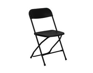 Flash Furniture 500 LB HERCULES Black Plastic Folding Chair