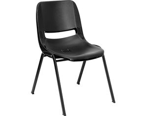 Flash Furniture Black Ergonomic Shell Stack Chair