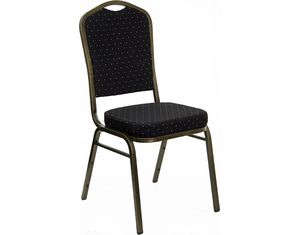 Flash Furniture Black Patterned Crown Back Hercules Banquet Chair - Goldvein Frame