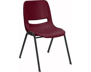 Flash Furniture Burgundy Ergonomic Shell Stack Chair