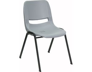 Flash Furniture Gray Ergonomic Shell Stack Chair