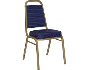Flash Furniture Hercules Series Banquet Stack Chair with Navy Patterned Fabric Seat and Back