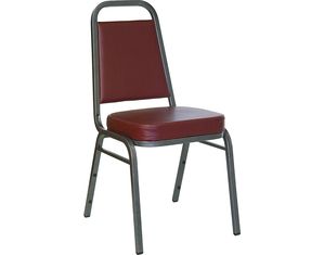 Flash Furniture Hercules Series Burgundy Vinyl Banquet Stack Chair with Silvervein Frame