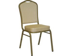 Flash Furniture Hercules Series Crown Back Stacking Banquet Chair With Gold Frame