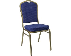Flash Furniture Hercules Series Crown Back Stacking Banquet Chair With Gold Vein Frame