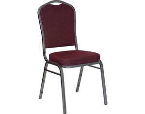 Flash Furniture Hercules Series Crown Back Stacking Banquet Chair With Silver Vein Frame
