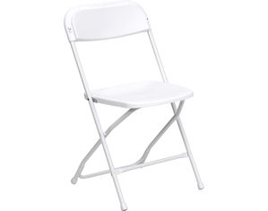 Flash Furniture Set of 4 Premium White Eco-Friendly Plastic Folding Chairs