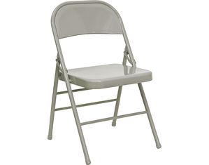 Flash Furniture Set of 4 Triple Braced and Double Hinged Gray Metal Hercules Folding Chairs
