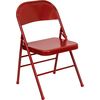 Save  on Triple Braced & Double Hinged Red Metal Hercules Folding Chair at The Chair Superstore