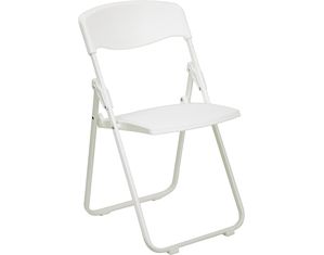 Flash Furniture Set of 6 White Plastic Folding Chairs