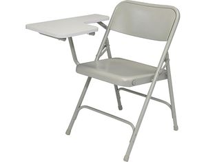 National Public Seating Premium Folding Chair white Pressure Tablet Arm, Set of Two