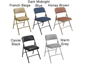 National Public Seating Vinyl Upholstered Premium Folding Chair, Set of Four