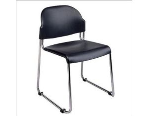 Office Star (4 Pack) Stack Chair with Plastic Seat and Back (Chrome Frame)