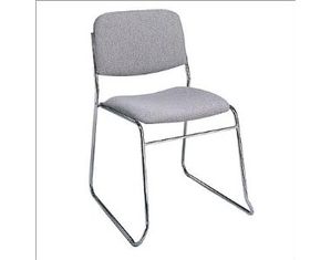 Office Star 4 Pack Stack Armless Chair (Chrome Frame)