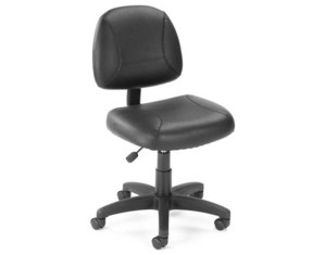 Boss Chair B305 Black Leather Task Chair - Fast FREE FedEx Shipping!