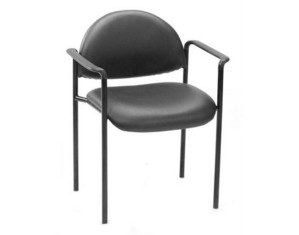 Boss Chair B9501CS Black Caressoft Stackable Chair