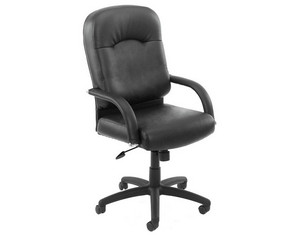 Boss Chair Black Caressoft High Back Executive Chair with Padded Arms - Fast FREE FedEx Shipping!