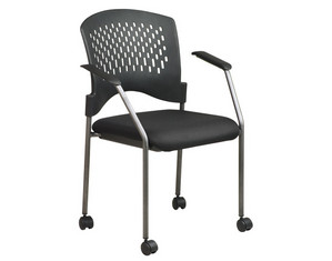 Office Star 8640 Titanium Finish Rolling Visitors Chair