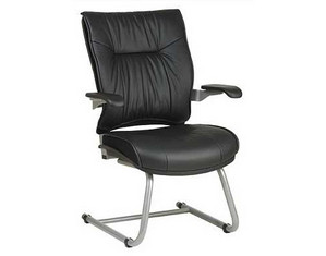 Office Star Deluxe Leather Visitors Chair - Fast FREE FedEx Shipping!